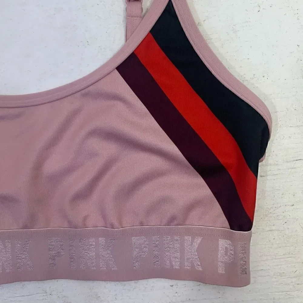 Pink Victoria’s Secret Pink Striped Sports Bra Size XS